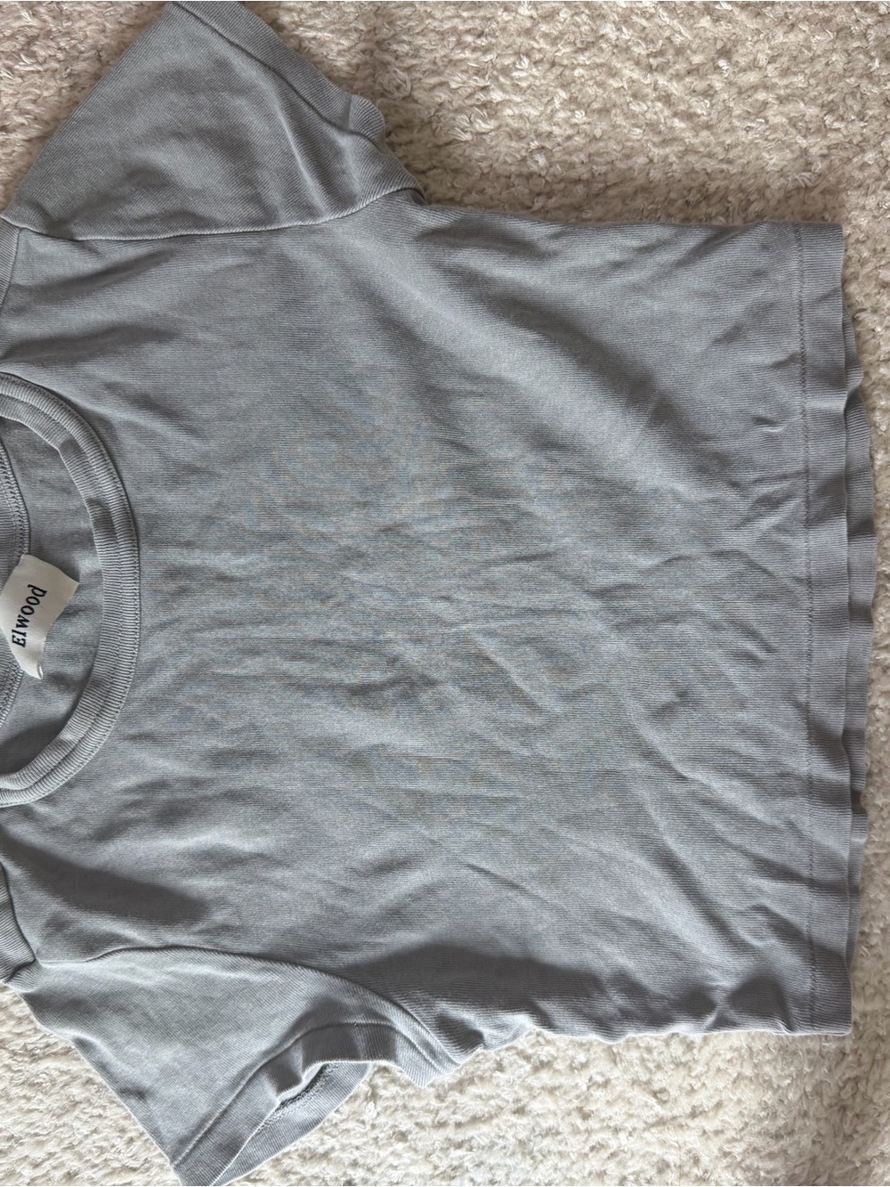 Elwood Short Sleeve Cropped Tee — Light Gray